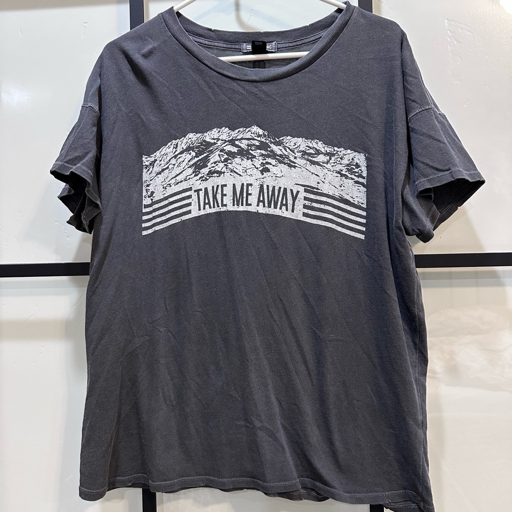 Billabong Gray Short Sleeve Tee Casual Graphic